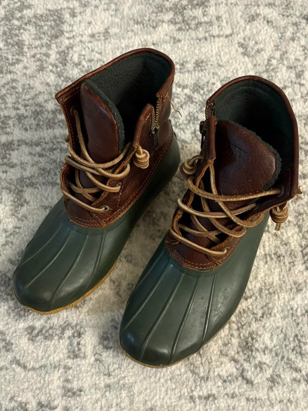 Size 5 Womens Sperry Brown & Green Duck Boots